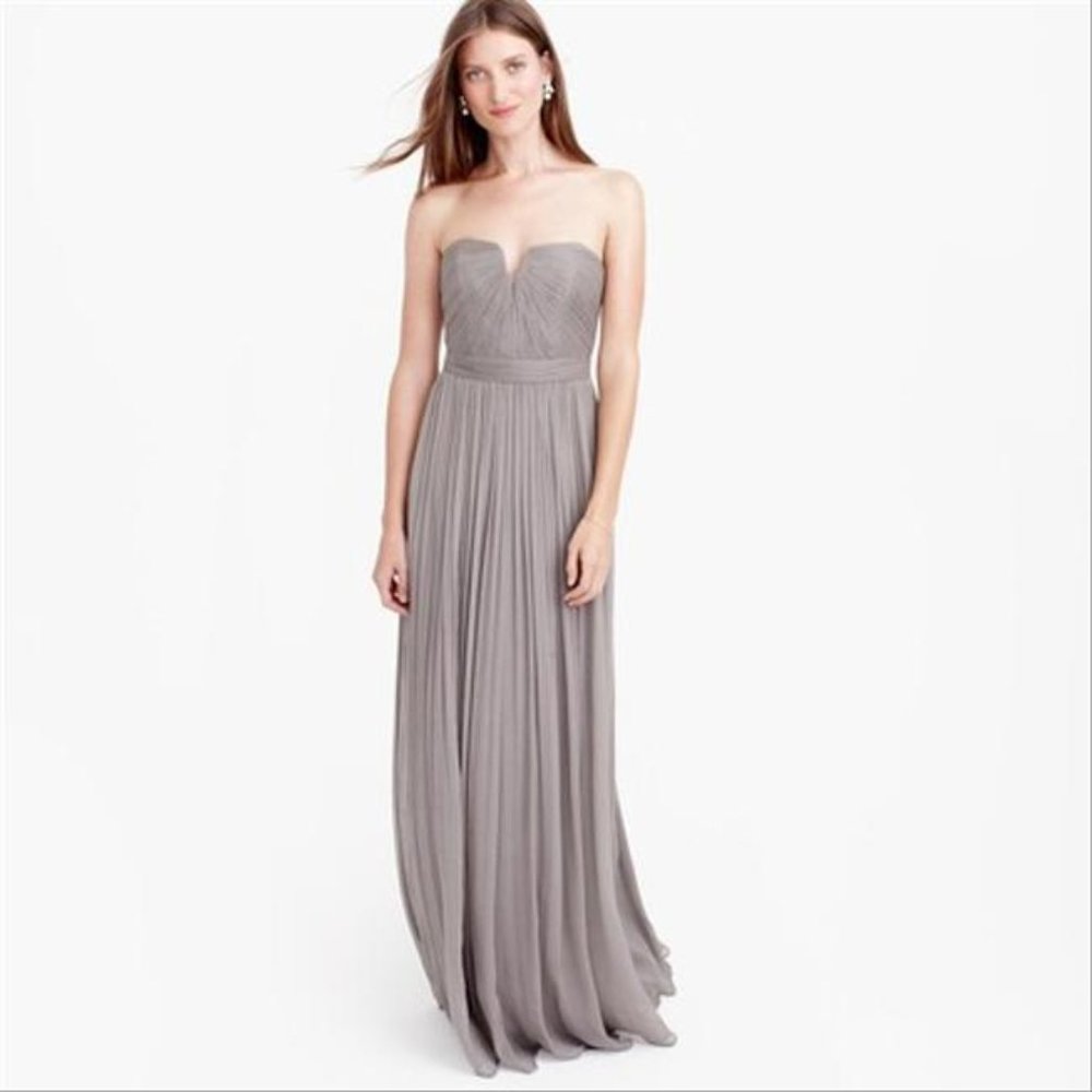 J.Crew Smoky Charcoal Silk Chiffon Bridesmaid